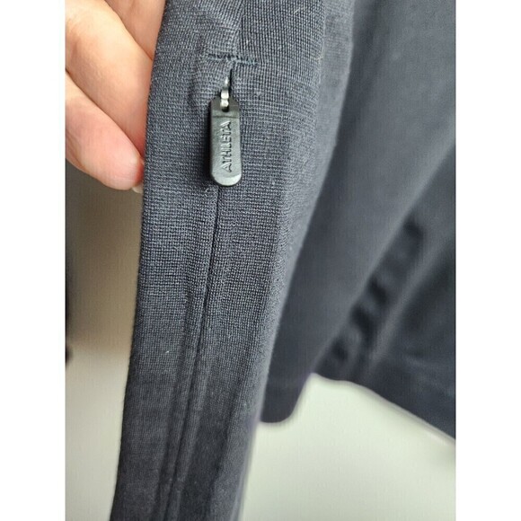 Athleta Eastbound Half Zip Black Sweatshirt Women's Size Medium Pockets See Desc - Picture 3 of 14
